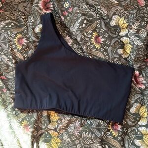 One-Shoulder Black Sports Bra